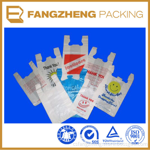 Plastic Material and Heat Seal Sealing /HDPE/LDPE materail shopping bag colorful plastic t-shirt packaging bag/Handle t-shirt b